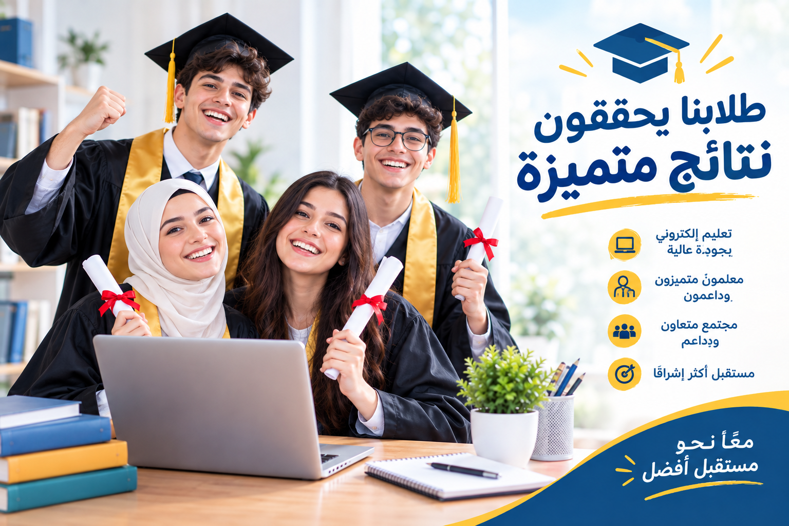 إنجاز متميز لطلاب مدرسة الشام الدولية الافتراضية: نسبة نجاح 98% في شهادتي التعليم الأساسي والثانوي